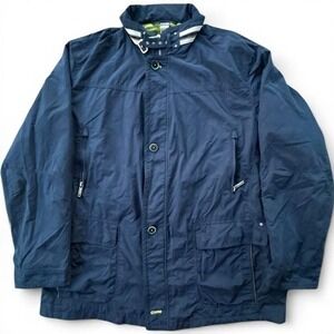Bugatti Field Jacket European Brand Navy Blue Outdoor Lightweight Rain Coat